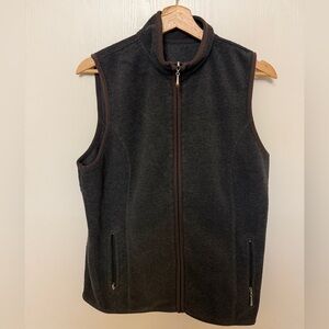 Men's Dark Gray Fleece Vest with Zipper